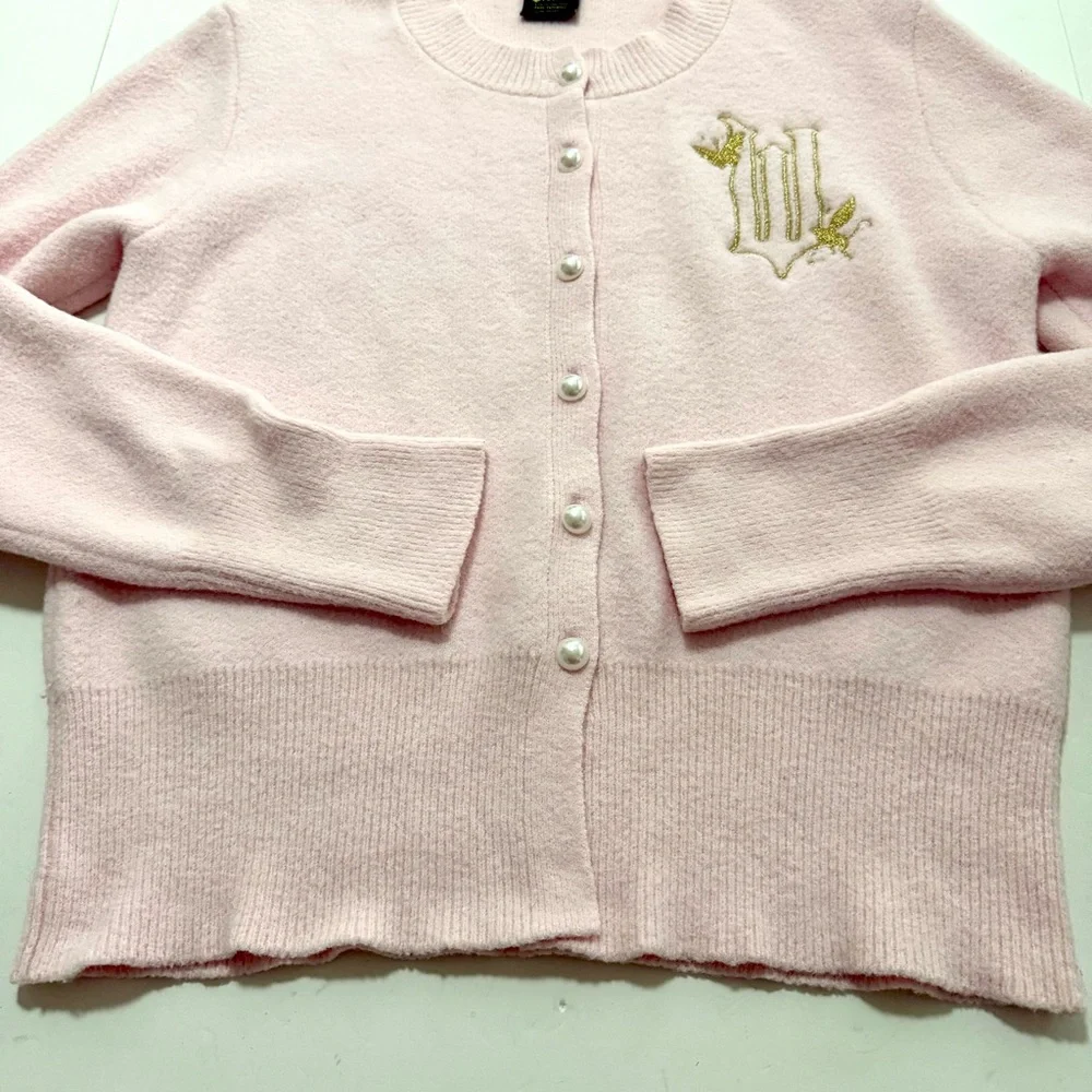 WICKED Paul Tazewell Soft Pink Glinda Button Front Cardigan Sweater Size X-Large - Picture 7 of 14